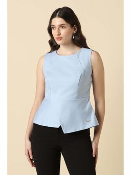 Allen Solly - Women Light Blue Solid Formal Top