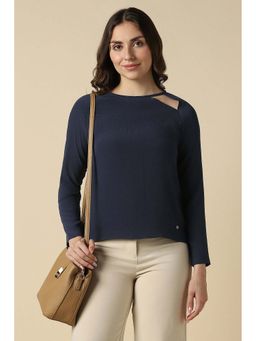 Allen Solly - Women Navy Blue Formal Top