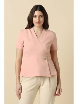 Allen Solly - Women Peach Solid Formal Top