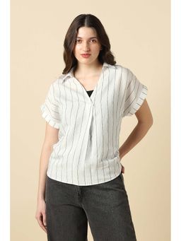Allen Solly - Women White Stripe Casual Top