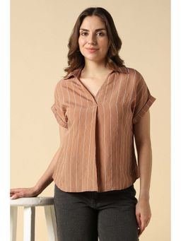 Allen Solly - Women Brown Stripe Casual Top