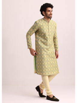 KALKI FASHION - Green Woven Kurta with Churidar