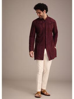 KALKI FASHION - Maroon Patch Work Kurta with Pant