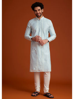 KALKI FASHION - Blue and White Embroidered Kurta with Churidar