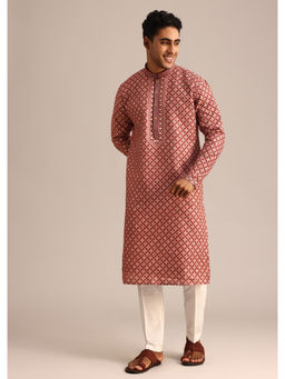 KALKI FASHION - Red Georgette Embroidered Kurta with Pant