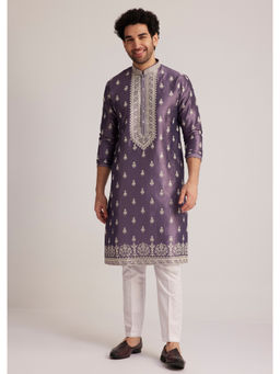 KALKI FASHION - Purple Embroidered Kurta with Pant