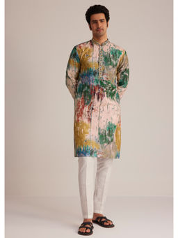KALKI FASHION - Multi-Color Tie & Dye Silk Kurta with Pant