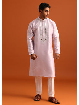 KALKI FASHION - Purple Mirror Embellishments Kurta with Pant