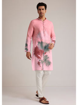KALKI FASHION - Pink Linen Printed Kurta with Pant