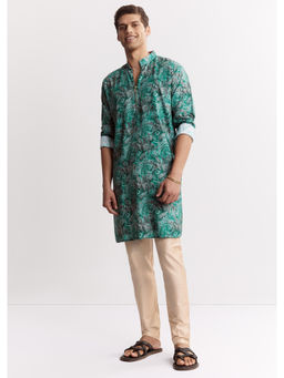 KALKI FASHION - Green Silk Paisley Printed Kurta with Pant