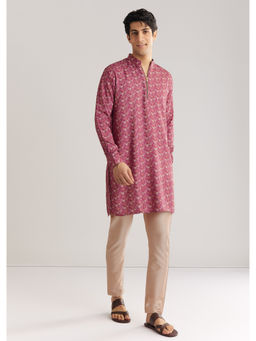 KALKI FASHION - Pink Pashmina Zipper Kurta with Pant