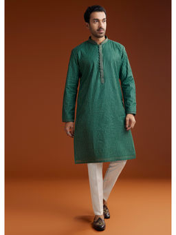 KALKI FASHION - Green Banarasi Silk Kurta with Pant