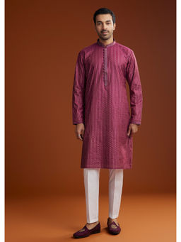 KALKI FASHION - Purple Banarasi Silk Kurta with Pant