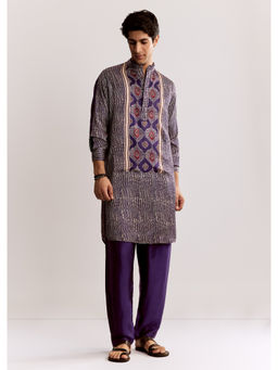 KALKI FASHION - Purple Ajrakh Printed Kurta with Pant