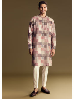 KALKI FASHION - Multi-Color Linen Artistic Kantha Detailing Kurta with Pant
