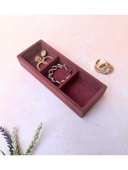 La Trove - Premium 3 Grid Jewellery Organizer Micro Tray Dark pink