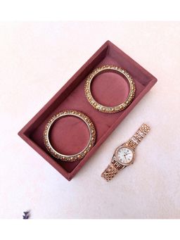 La Trove - Premium Plain Jewellery Organizer Mini Tray Dark pink