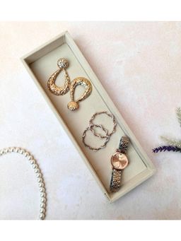 La Trove - Premium Plain Jewellery Organizer Sleek Tray Cream