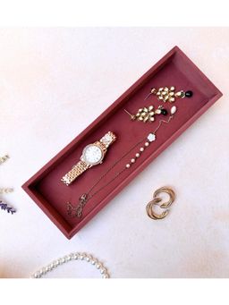 La Trove - Premium Plain Jewellery Organizer Sleek Tray Darkpink