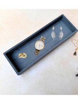 La Trove - Premium Plain Jewellery Organizer Sleek Tray Grey