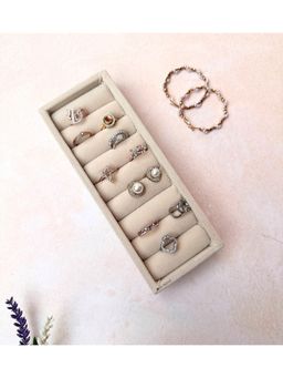 La Trove - Premium Rings & Cufflinks Jewellery Organizer Micro Tray Cream