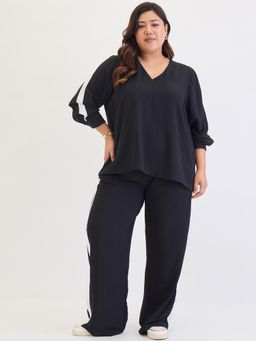 Femmella - Black and White Colorblock Co-Ord (Set of 2)