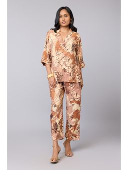 TAMISKA BY NARENDRA KUMAR - Rust Scribble Co-Ord (Set of 2)