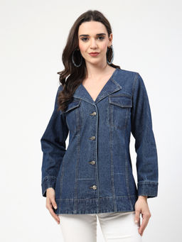 COSMIC TRIO - Blue Denim Long Jacket