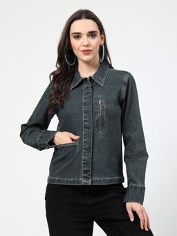 COSMIC TRIO - Button Down Blue Denim Jacket