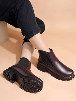 Shoetopia - Smart Casual Brown Chelsea Boots for Girls