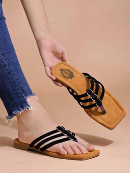 Shoetopia - Stylish Solid Black Flats for Girls