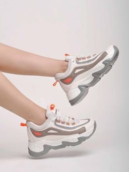 Shoetopia - Smart Casual White Sneakers for Girls