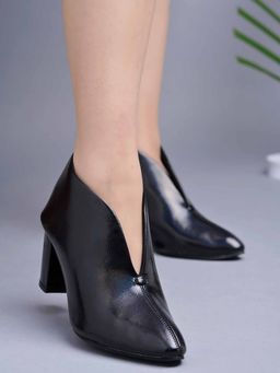 Shoetopia - Pointed Toe Black Mary Janes Pumps for Girls