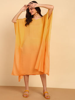 Maaesa - Women Solid Rayon Multi-Color Kaftan Dress