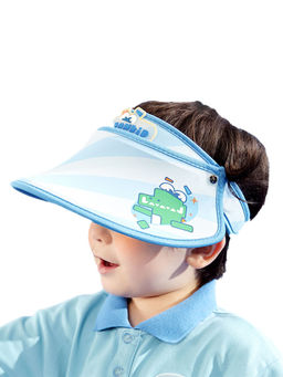 Little Surprise Box - Blue Dino Theme Soft Fabric Visor Cap (3-12 Years)