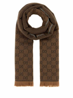 Gucci - Brown Gg Logo Scarf