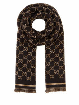 Gucci - Dark Brown Gg Logo Scarf