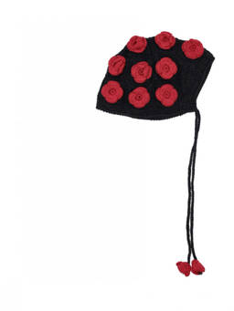 Alanui - Black Ruby Floral Knitted Beanies Hat