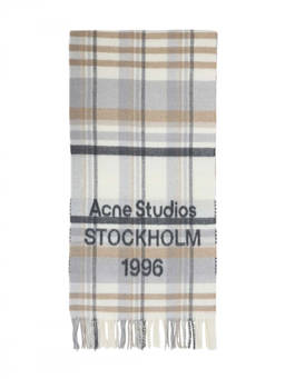 Acne Studios - White/Beige Logo Check Scarves