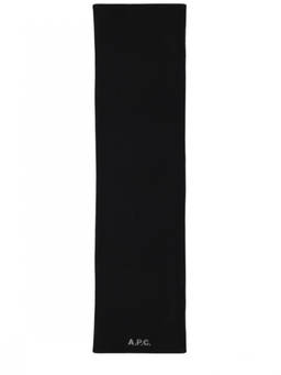 A.P.C. - Black Logo Solid Scarf