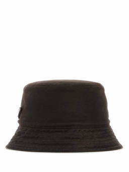 PRADA - Dark Brown Logo Bucket Hat