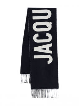 JACQUEMUS - Navy Blue Logo Scarf