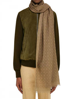 Ferragamo - Beige Gancini Geometric Scarf