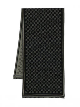 Gucci - Black Logo Pattern Scarf