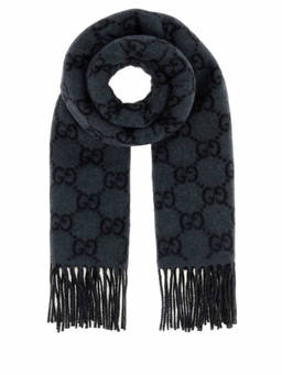 Gucci - Dark Grey Logo Scarf