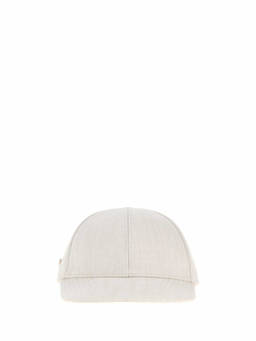 PRADA - White Textured Baseball Cap