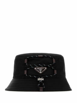 PRADA - Black Logo Bucket Hat