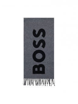 Boss - Grey Rikard Logo Scarf