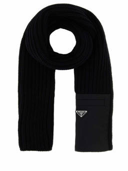 PRADA - Black Logo Scarf