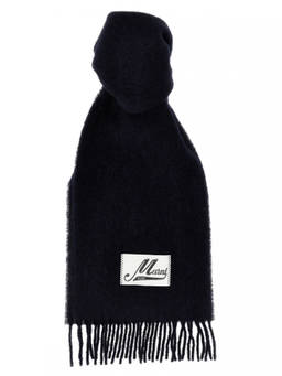 Marni - Navy Blue Logo Patch Scarf